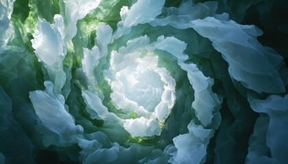 Abstract circular mandala style pattern in fluid background ambient light nature environment surreal viewpoint