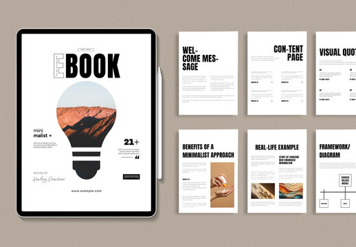 Modern Ebook Template Minimal and Editable Digital Book Layout