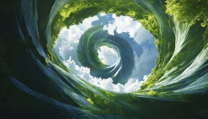 Abstract digital swirl pattern nature scene background of pastel light reflections enveloping environment dynamic viewpoint