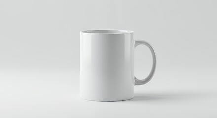 Fototapeta premium Blank White Mug Mockup: Perfect for Branding and Design Presentation