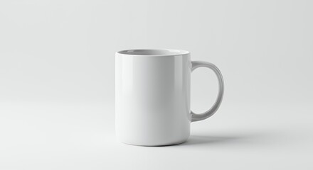 Fototapeta premium Blank White Mug Mockup: Perfect for Design Presentations and Branding