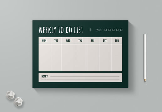 Weekly To Do List Planner Printable Minimal Organizer Template Layout