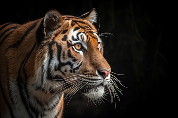 Fototapeta premium Portrait of a Tiger with a black background