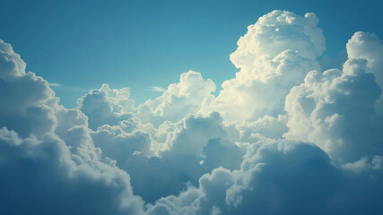 Blue sky and white clouds background.