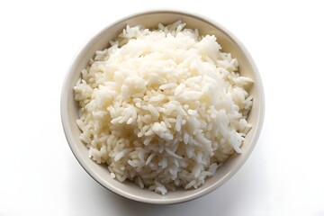 A Bowl of Fluffy White Rice Ready to Serve