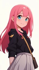 Naklejka premium アニメ調の美少女の切り抜き用素材