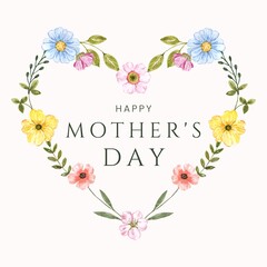 Happy Mother’s Day Message with Floral Background