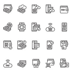 Digital finance icons arrangement