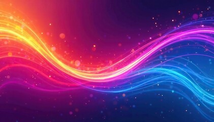 Obraz premium Abstract swirling neon shapes, vibrant color gradients, trendy, space