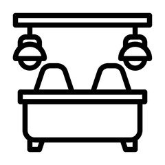 a series of icons containing work activities, work equipment, work space and work culture