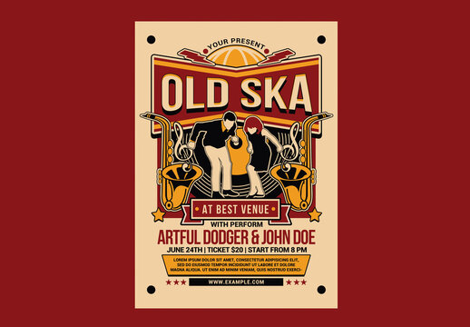 Old Ska Music Concert Flyer