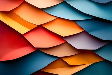 Obraz premium Abstract Colorful Paper Layers in Textured Wave Design Composition