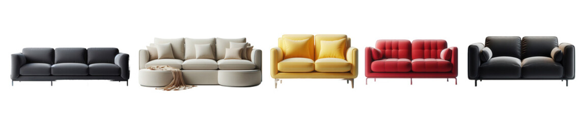 Obraz premium Vibrant Couch Collection Modern Comfort Showcase