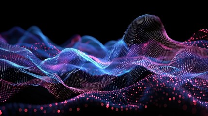 Fototapeta premium Digital data flow with glowing elements
