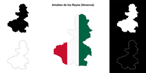 Amatlan de los Reyes municipality (Veracruz) outline map set