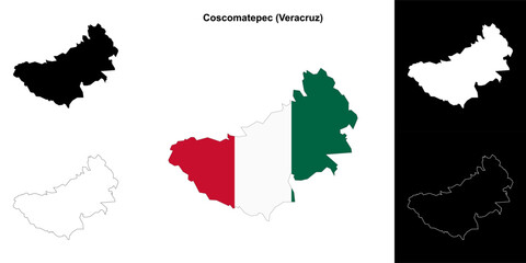 Coscomatepec municipality (Veracruz) outline map set