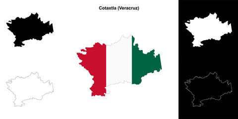 Cotaxtla municipality (Veracruz) outline map set