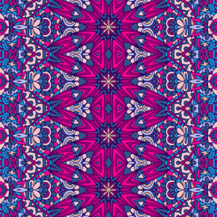 Gorgeous carpet ornament seamless decor intricate pattern. Vector geometric doodle arabesque ornament.
