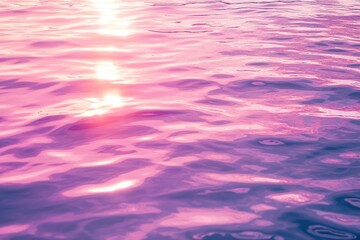 Pink and Purple Water Surface with Sunlight Reflection