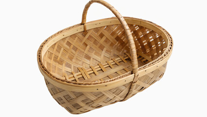 wicker basket isolated on white background