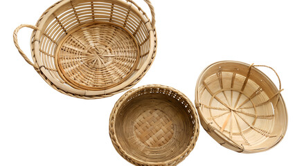 wicker basket isolated on white background