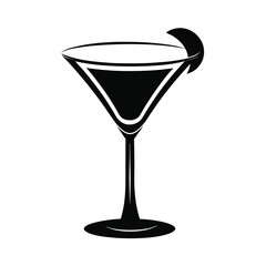 cocktail glass with olives isolated