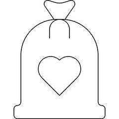 Love bag icon single vector illustration