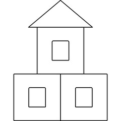 Toy castle icon single vector illustration