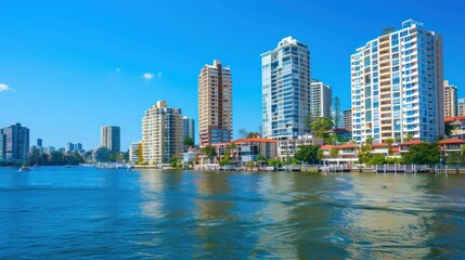 Obraz premium Sydney-style residential high-rise near water