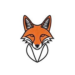 Monoline minimalist fox logo for t shirt elegant lines, black on white.