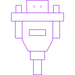 VGA cable icon single vector illustration