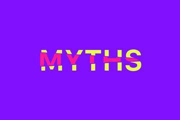 Myths or myth word with purple background