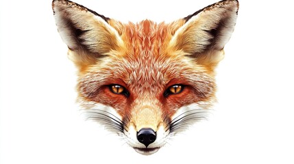 Obraz premium Close-up of a fox's head, detailed fur, intense eyes