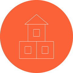 Toy castle icon single vector illustration