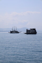 Old sailing ship. High quality photo