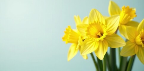 Fototapeta premium Bright yellow & white daffodils bunch, elegant spring floral , studio shot, beautiful