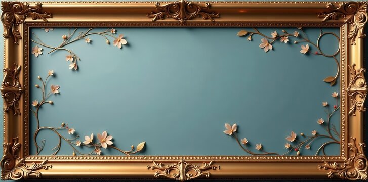 Classic ornate portrait frame mockup, space for artwork , gallery wall, image display
