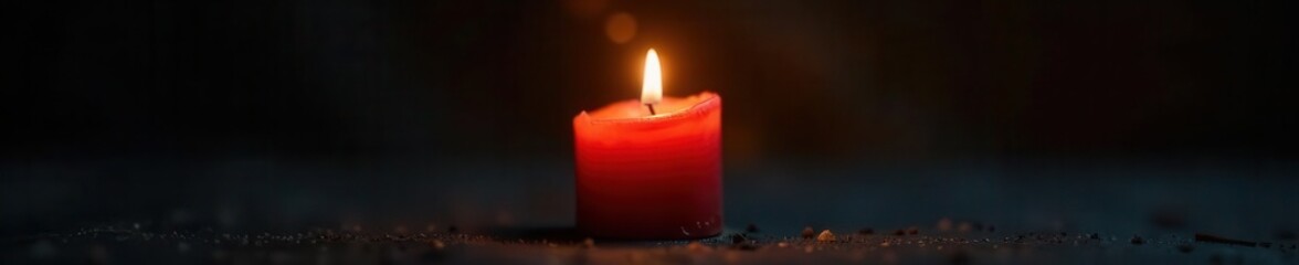 Mourning candle flame, dark, black background, RIP , departure, remembrance, antique