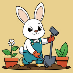 easter bunny with easter egg