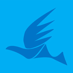 vector illustration of a blue bird logo