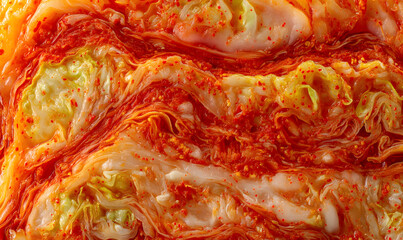 Kimchi. Korean food, cabbage kimchi background. 