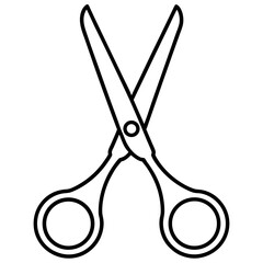 Surgical scissors vector line art on white background