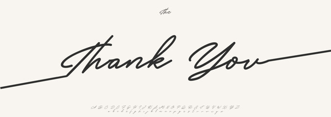 Plakat Script signature alphabet, elegant flowing letters, stylish cursive font for graceful branding, romantic headline, handwritten typography, timeless typographic design. Vector typeset.
