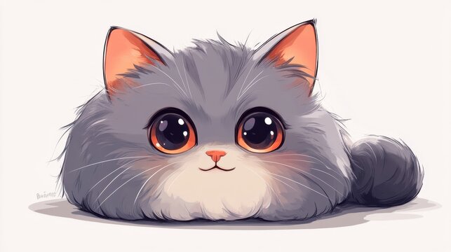 Fluffy chibi cat