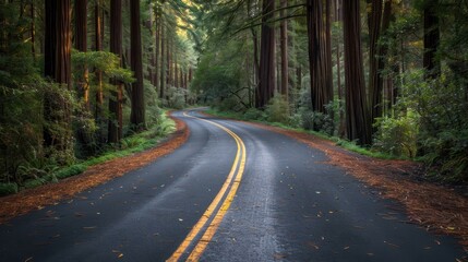 Fototapeta premium Road Through Redwood Forest