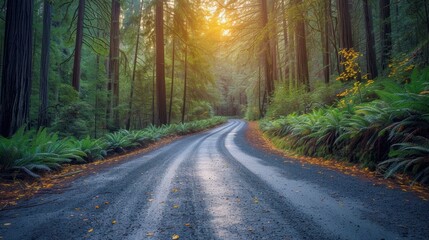 Naklejka premium Journey Through Redwood Forest