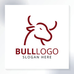 Bull Shape modern logo. Minimalist Bull Logo for Business Branding