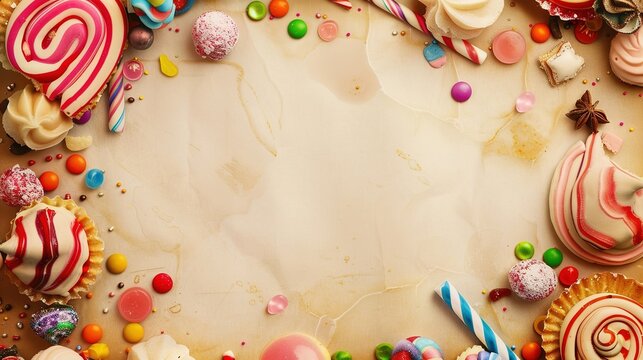 Travel Back in Time with Our Exquisite Vintage - Style Candy and Dessert Backgrounds! Indulge in the nostalgia of yesteryears with these beautifully crafted backdrops that blend the charm of old - fas