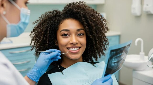 Patient engages with dentist while receiving care in a contemporary dental environment