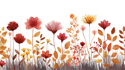  flowers cosmos arrangement flat lay postcard style Nature background with wild flowers